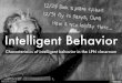 Intelligent Behavior