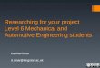 Mechanical and Automotive Engineering dissertation students literature review session 2016
