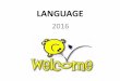 Language: presentation of subject 2016