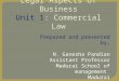Unit 1 commercial law