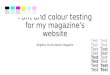 Font and colour testing for website