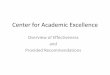 Center for Academic Excellence Analysis