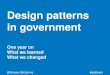 Design patterns in government 2016