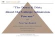 The Down & Dirty About College Admission Process