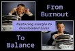 Burnout to balance   slowing down