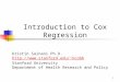 Introduction to Cox Regression