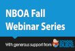 2016 NBOA Fall Webinar Series