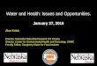 Water and Health Issues and Opportunities