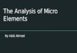 Analysis Of Micro Elements