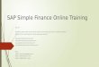 Sap simple finance Online Training by Tysco Online Trainings