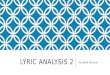 Lyric analysis 2