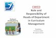 CWED - Roles and Responsibilities of Heads of Department in Curriculum Management