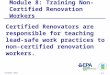 Module 8: Training Non-Certified Renovation Workers