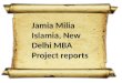 Jamia Milia Islamia, New Delhi MBA Project reports