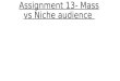 Assignment 13  mass vs niche audience