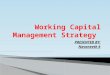 Working capital management strategy