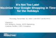It's not too late! Optimize your Google Shopping campaigns in time for the Holidays