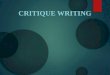 Critique writing article
