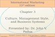 Chapter 3 culture management style and business systems