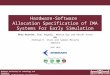 Hardware-Software allocation specification of IMA systems for early simulation