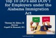 Alabama Immigration Law Top 10 Do’S And Don’T    8.15.11