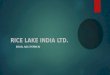 Organizational Structure of Rice Lake India