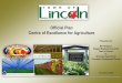 Town of Lincoln Centre of Excellence for Agriculture - Municipal Agriculture Economic Development Forum 2016