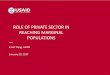Role of Private Sector in Reaching Marginal Populations