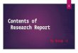 Contents of research report