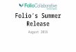 Folio release training summer 2016