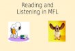 Reading and Listening in MFL