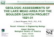 geologic assessments of the lake mead area for the boulder canyon 