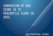 Conversion of Raw score into Percentile score