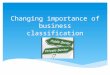 Changing importance of business classification
