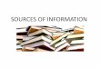 Sources of Information For Research