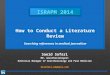 How to Conduct a Literature Review  (ISRAPM 2014)