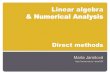 Linear algebra with MATLAB Direct methods - HomeL