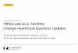 HIPAA and ACA Timeline Change Healthcare Quarterly Updates