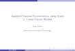 Applied Financial Econometrics using Stata 3. Linear Factor Models