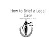 How to Brief a Legal Case