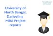 University of North Bengal, Darjeeling MBA Project reports