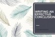 Writing an effective conclusion