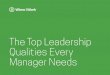 The Top Leadership Qualities Every Manager Needs