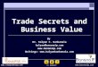 Trade secrets and Business Value - A Presentation by Dr. Kalyan C. Kankanala at the Woxsen School of Business