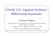 ENGR 213: Applied Ordinary Differential Equations