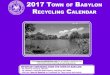2017 TOWN OF BABYLON RECYCLING CALENDAR