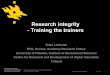 Research integrity - Training the trainers