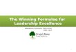 The Winning Formulae for Leadership Excellence