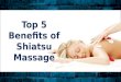 Benefits of shiatsu massage
