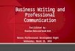 Honors Prof Night - Business Writing Workshop